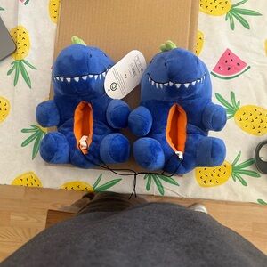 Wonder Nation Blue Dinosaur Kids Slippers